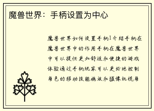 魔兽世界：手柄设置为中心